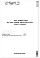 TM13367X19 - John Deere 444K 4WD Loader (SN. from F670308) Service Repair Technical Manual