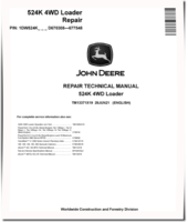 John Deere 524K (SN: D670308-677548) 4WD Loaders Repair Manual (TM13371X19)