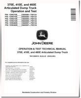 John Deere 370E, 410E and 460E Articulated Dump Trucks (SN: C668587-708124, D668587-708124) Operation and Test Manual (TM13380X19)