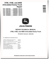 John Deere 370E, 410E and 460E Articulated Dump Trucks (SN: C668587-708124, D668587-708124) Repair Manual (TM13381X19)