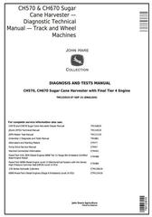 TM133919 - John Deere CH570, CH670 Track and Wheel Sugar Cane Harvester Diagnosis Service Manual