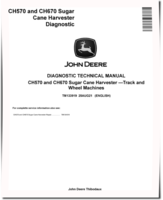 John Deere CH570 and CH670 Sugar Cane Harvesters with Final Tier 4 Engine Diagnostic Manual (TM133919)