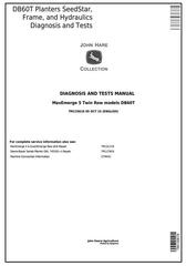 TM135619 - John Deere DB60T Twin Row Planters SeedStar, Frame, Hydraulics Diagnostic Service Manual