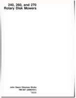 John Deere 240, 260 and 270 Rotary Disk Mowers Technical Manual (TM1367)