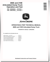John Deere 260E and 310E Articulated Dump Trucks (SN. from F677827) Operation and Test Manual (TM13841X19)