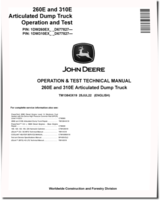 John Deere 260E and 310E Articulated Dump Trucks (SN. from D677827) Operation and Test Manual (TM13843X19)