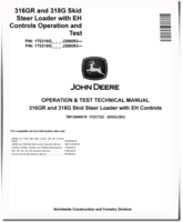 John Deere 316GR and 318G Skid Steer Loaders with EH Controls (SN. from J288093) Operation and Test Manual (TM13849X19)