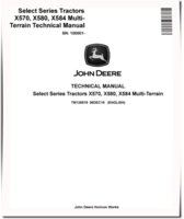 John Deere Select Series X570, X580 and X584 Multi-Terrain Lawn Tractors (SN. from 100001) Technical Manual (TM138819)