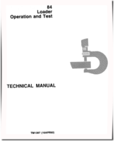 John Deere 84 Wheel Loaders Operation and Test Manual (TM1397)
