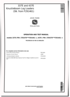 John Deere 337E and 437E Knuckleboom Log Loaders Operation and Test Manual (TM13992X19)