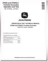 John Deere 3754G and 3754GLC Forestry Excavators (SN. from D371001) Operation and Test Manual (TM14017X19)