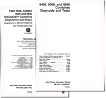 John Deere 9400, 9500, 9501, 9600, SideHill 9500 and 9600 Combines Diagnostic Manual and Supplement (TM1402)