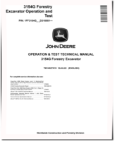 John Deere 3154G (SN: from D310001) Forestry Excavators Operation and Test Manual (TM14027X19)