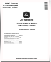 John Deere 3154G (SN: from D310001) Forestry Excavators Repair Manual (TM14028X19)