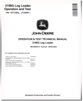 John Deere 3156G (SN. from F316001) Log Loaders Operation and Test Manual (TM14029X19)
