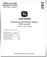 John Deere 3156G (SN. from D316001) Log Loaders Operation and Test Manual (TM14031X19)