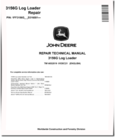 John Deere 3156G (SN. from D316001) Log Loaders Repair Manual (TM14032X19)