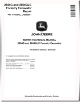 John Deere 2654G and 2654GLC Forestry Excavators (SN. from  F260001) Repair Manual (TM14034X19)