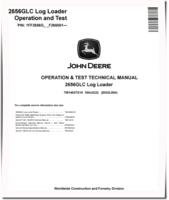 John Deere 2656GLC (SN. from F266001) Log Loaders Operation and Test Manual (TM14037X19)