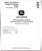 John Deere 2154G and 2154GLC Forestry Excavators (SN. from  F212400) Repair Manual (TM14042X19)