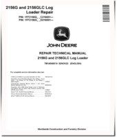 John Deere 2156G and 2156GLC Log Loaders (SN. from C216001, D216001) Repair Manual (TM14048X19)