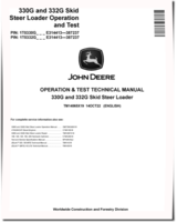 John Deere 330G and 332G Skid Steer Loaders (SN: E314413-387237) Operation and Test Manual (TM14065X19)
