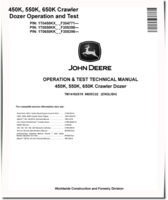 John Deere 450K, 550K and 650K Crawler Dozers (SN. from F304771) Operation and Test Manual (TM14162X19)