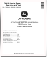John Deere 700J-II (SN: D306726-323486) Crawler Dozers Operation and Test Manual (TM14224X19)