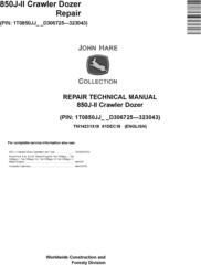 John Deere 850J-II (SN. D306725-323043) Crawler Dozer Service Repair Technical Manual (TM14231X19)