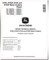 John Deere 870G, 870GP, 872G and 872GP Motor Graders (SN. from C680878, D680878) Repair Manual (TM14255X19)