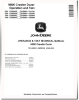 John Deere 950K Crawler Dozers (SN: C310401-338999) Operation and Test Manual (TM14258X19)