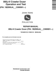 JD John Deere 850J-II (SN. C000001-) Crawler Dozer Operation&Test Technical Service Manual (TM14281X19)