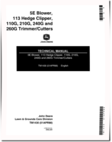 John Deere 110G, 210G, 240G, 260G Cutter Trimmers, 5E Blowers and 113 Hedge Clippers Technical Manual (TM1430)