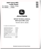 John Deere 944K Hybrid 4WD Loaders (SN: F690605-703599, from L703600) Repair Manual (TM14319X19)