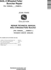 John Deere 643L-II Wheeled Feller Buncher Repair Technical Manual (TM14328X19)