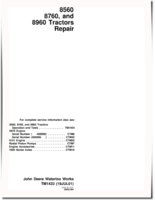 John Deere 8560, 8760 and 8960 4WD Articulated Tractors Repair Manual (TM1433)
