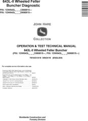 John Deere 643L-II Wheeled Feller Buncher Operation & Test Technical Manual (TM14331X19)