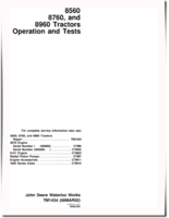John Deere 8560, 8760 and 8960 4WD Articulated Tractors Operation and Test Manual (TM1434)
