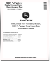 John Deere 1050K PL (SN. from F318802) Pipelayer Ready Crawler Dozers Operation and Test Manual (TM14351X19)