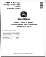 John Deere 1050K PL (SN. from F318802) Pipelayer Ready Crawlers Repair Manual (TM14352X19)