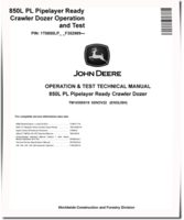 John Deere 850L PL (SN. from F352989) Pipelayer Ready Crawler Dozers Operation and Test Manual (TM14355X19)