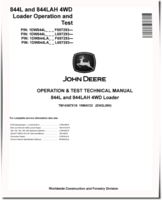 John Deere 844L and 844LAH 4WD Loaders (SN. from  F697293,  L697293) Operation and Test Manual (TM14367X19)