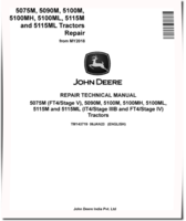 John Deere 5075M (FT4/S5) and 5090M, 5100M, 5100MH, 5100ML, 5115M, 5115ML (iT4/S3B, FT4/S4) from MY2018 Tractors Repair Manual (TM143719)