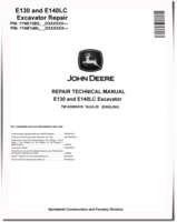 John Deere E130 and E140LC Crawler Excavators (SN. from D000001) Repair Manual (TM14395X019)