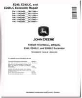 John Deere E240, E240LC and E260LC Crawler Excavators (SN. from C000001, D000001) Repair Manual (TM14399X019)