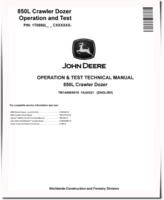 John Deere 850L (SN. from C000001) Crawler Dozers Operation and Test Manual (TM14406X019)
