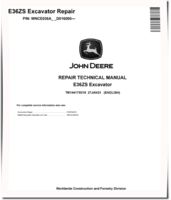 John Deere E36ZS (SN. from D016000) Compact Excavators Repair Manual (TM14417X019)