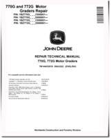 John Deere 770G and 772G Motor Graders (SN. from C000001, D000001) Repair Manual (TM14443X019)