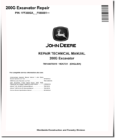 John Deere 200 G-Tier (SN. from F085001) Crawler Excavators Repair Manual (TM14447X019)