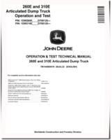 John Deere 260E and 310E Articulated Dump Trucks (SN. from D708125) Operation and Test Manual (TM14458X019)